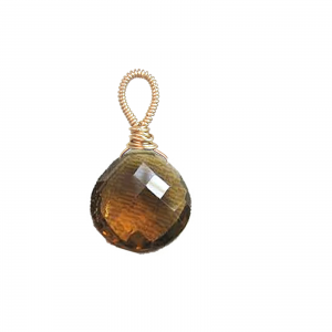 Wire wrapped whiskey quartz pendant